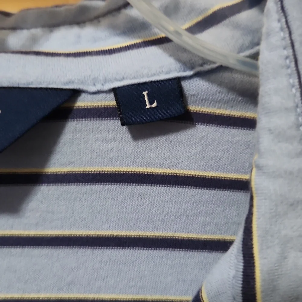 Men's Ralph Lauren Polo Golf shirt size large blue with stripes